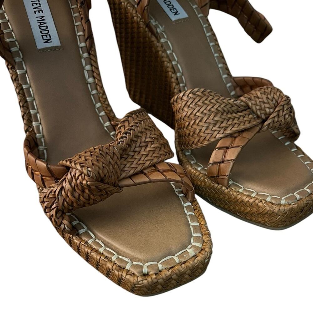 *NWOT Steve Madden Ylan Wedge Sandal in Cognac – Sz 10 - Picture 5 of 8